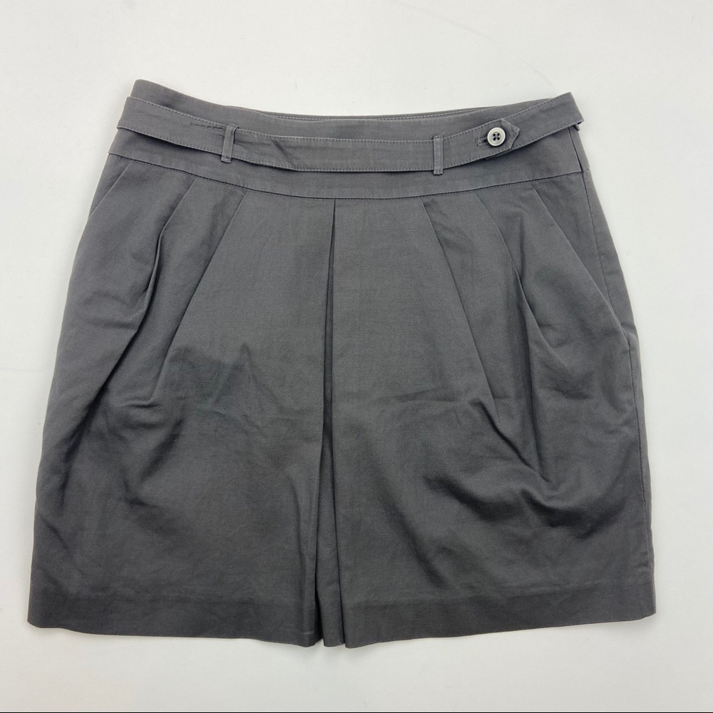 Club Monaco Linen Skirt Size 2 Gray Wrap Tie Waist